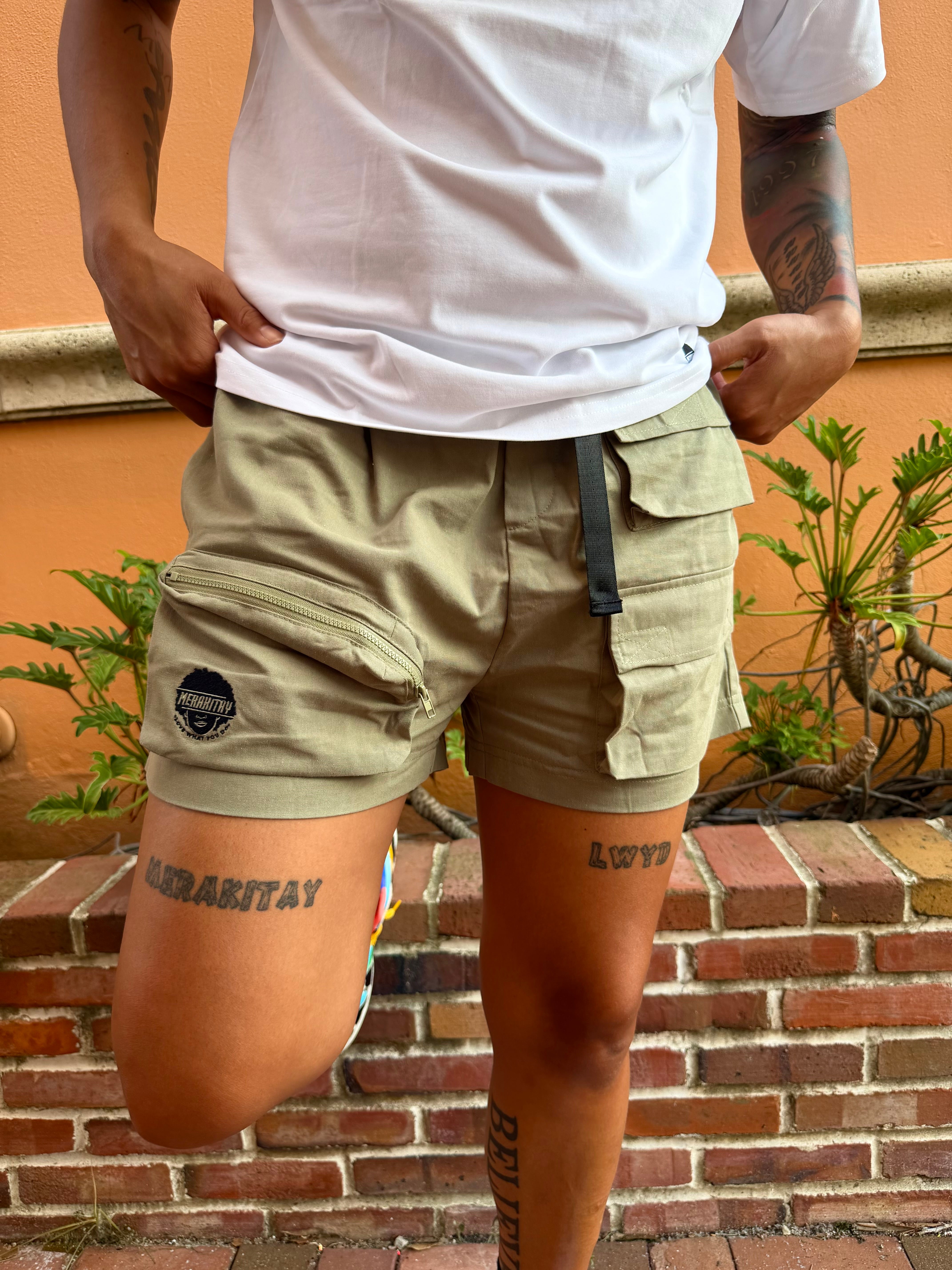 Into the Wild Green Cargo Shorts