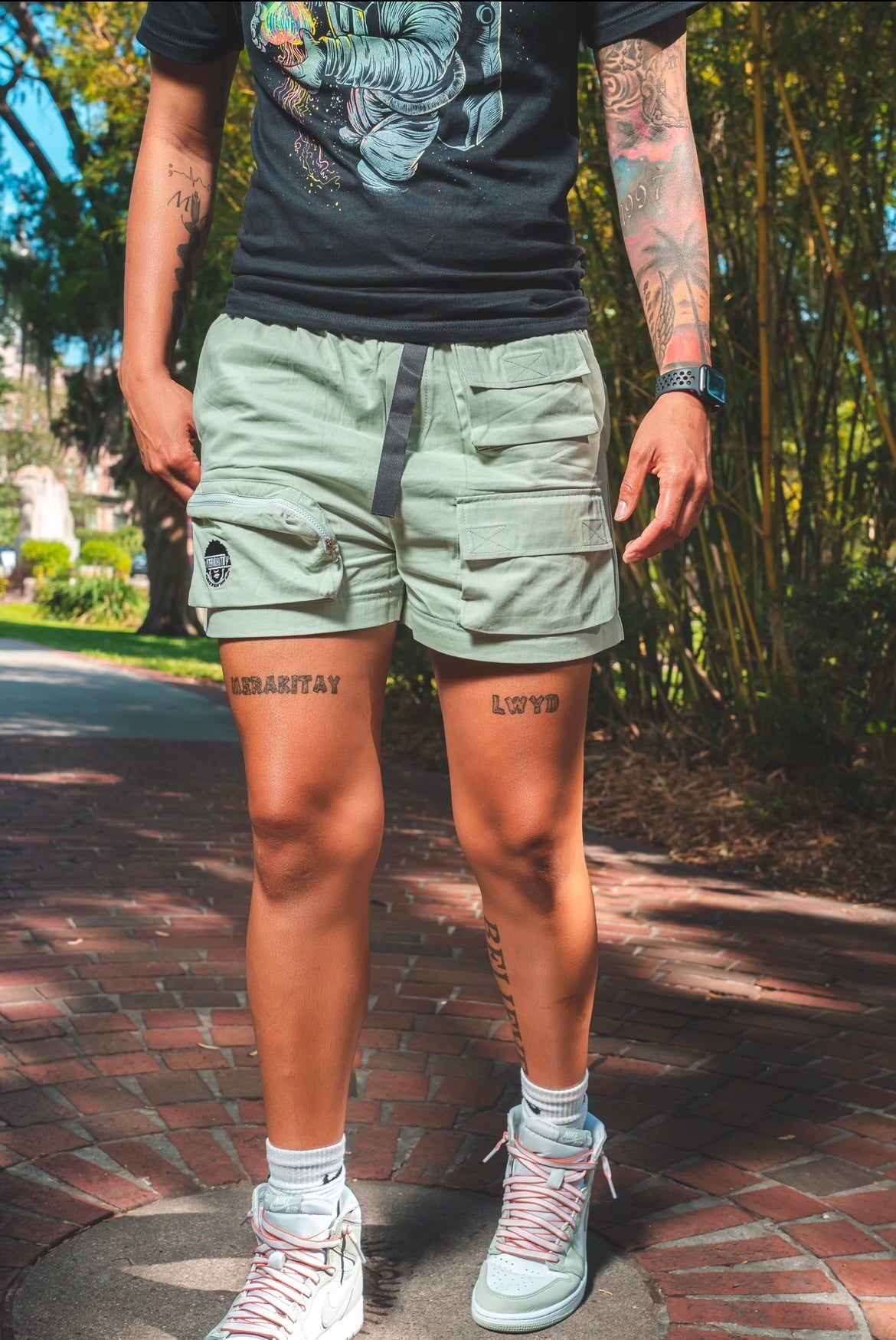 Seafoam Green Cargo Shorts