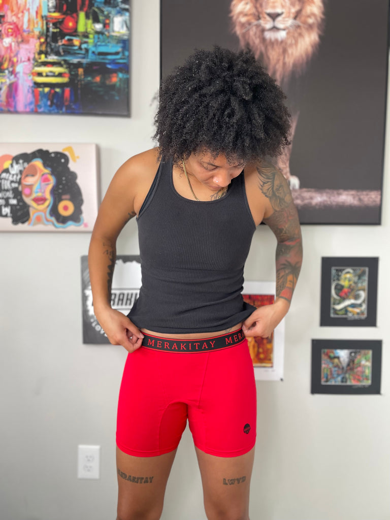 MerakiTay Royalty Red with Black Boxer Briefs