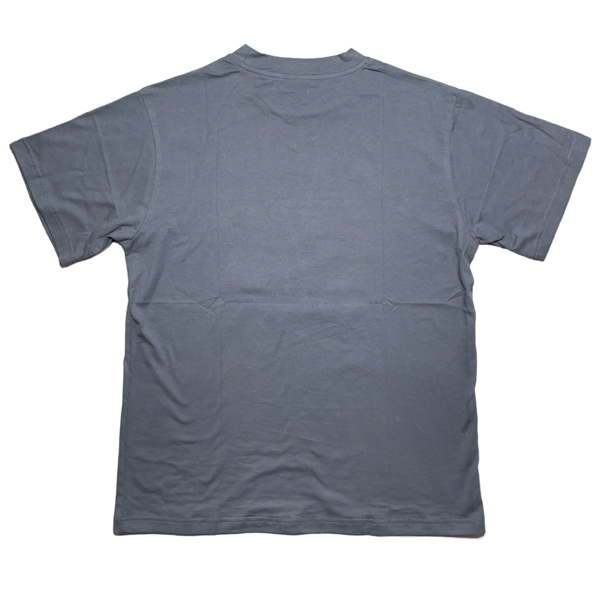 Back of tee. Gender neutral original artwork tee. Overcoming depression, hugging yourself as a child. Protecting your inner child tee. Gray Screenprinted tee. original artwork. Unisex tees. Tighter neckline crewneck. 
