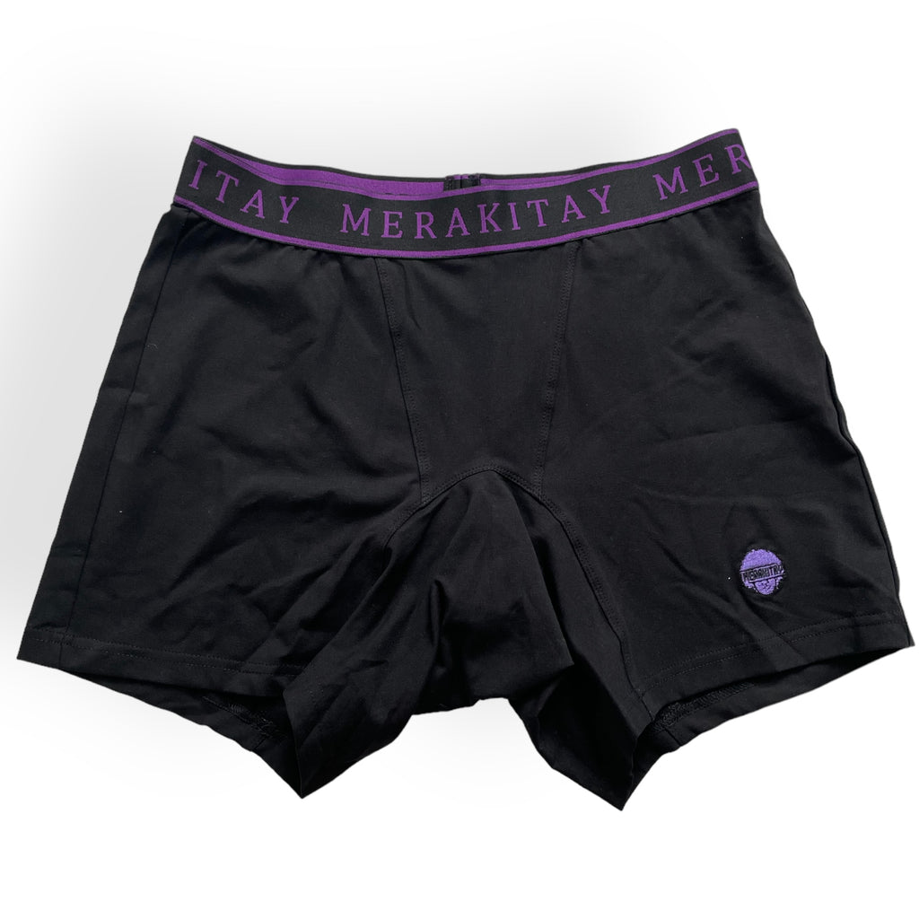 MerakiTay Royalty Black with Purple Boxer Briefs