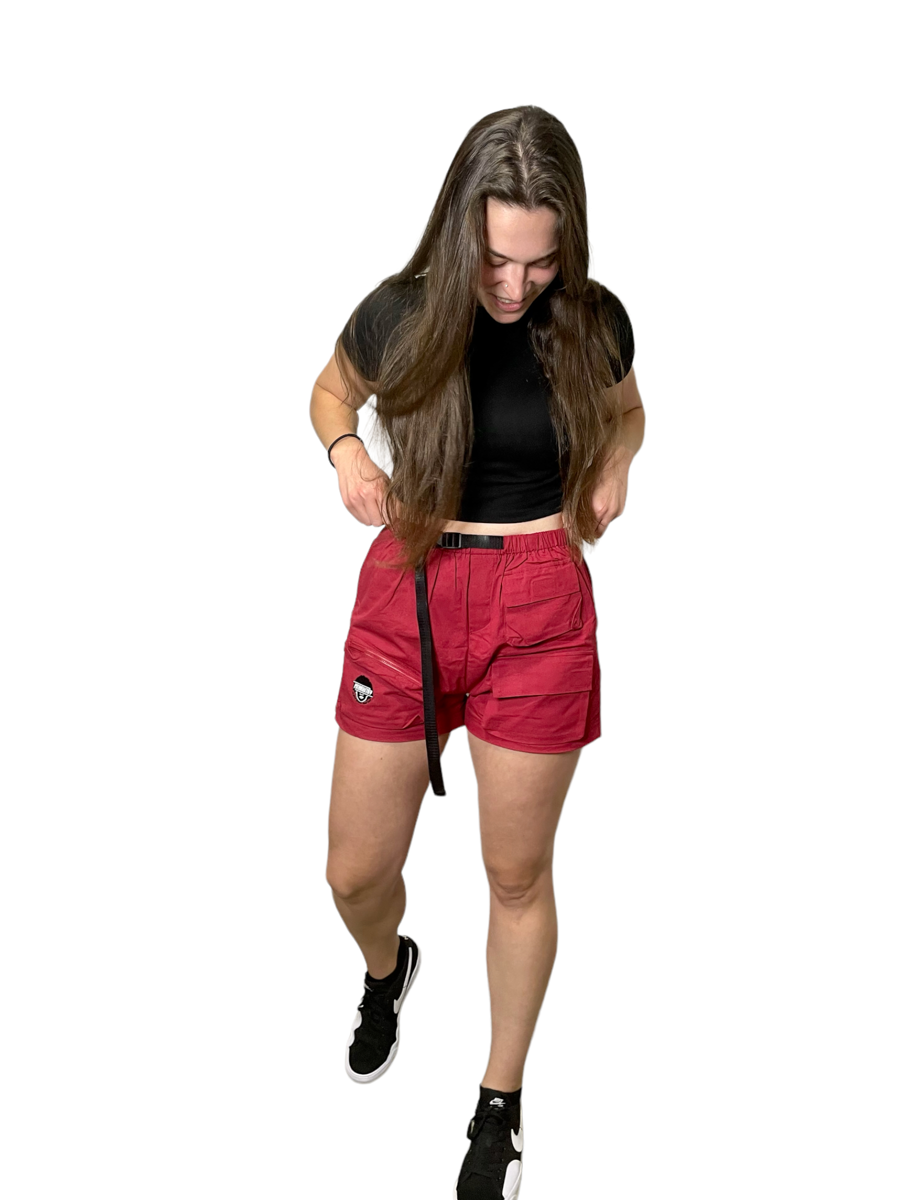MerakiTay Burgundy Cargo Shorts | MerakiTay