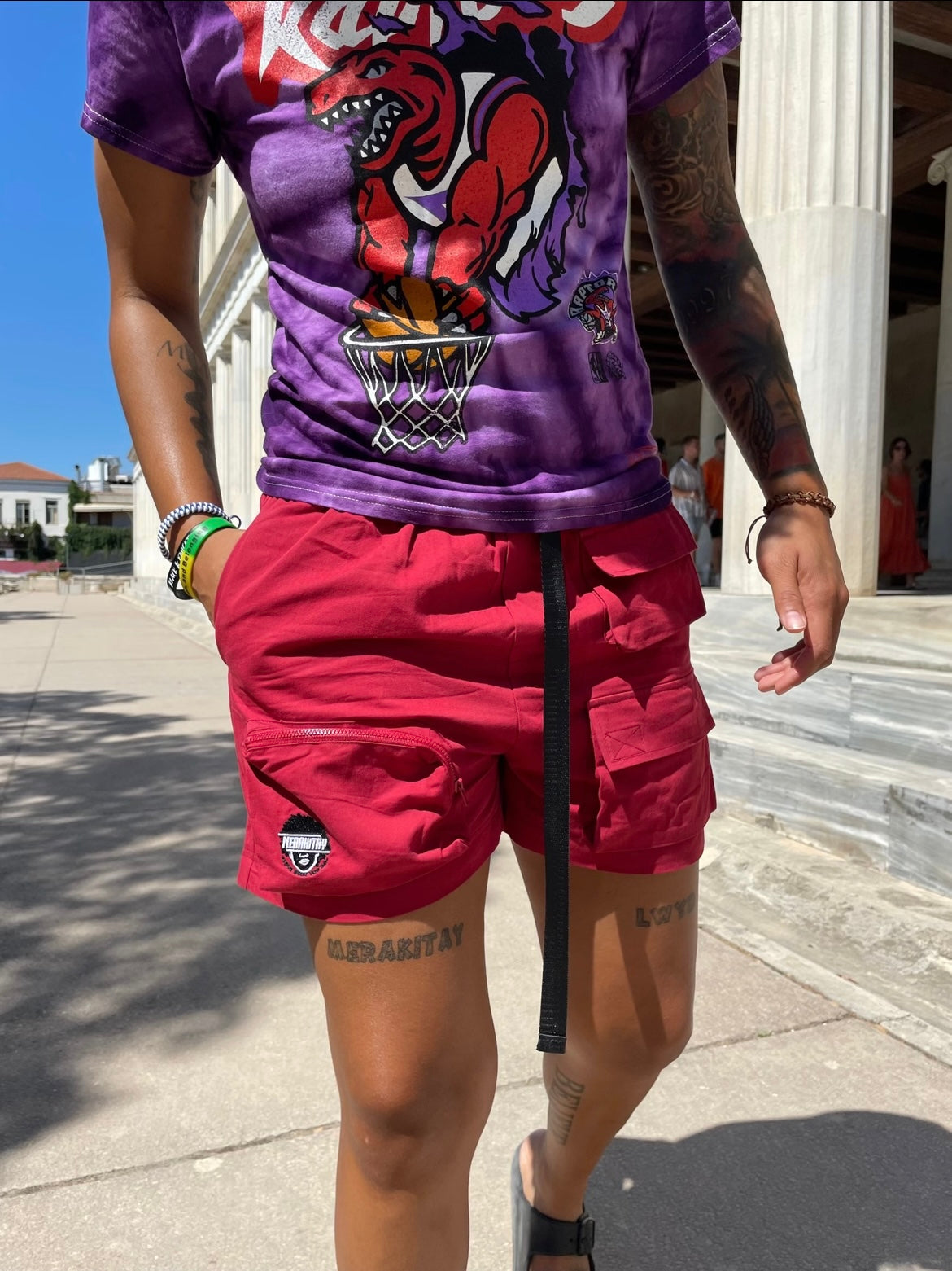 MerakiTay Burgundy Cargo Shorts | MerakiTay