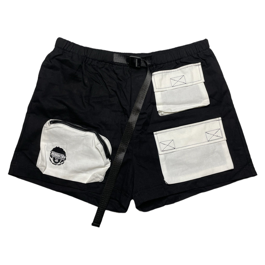 MerakiTay Black & White Cargo Shorts