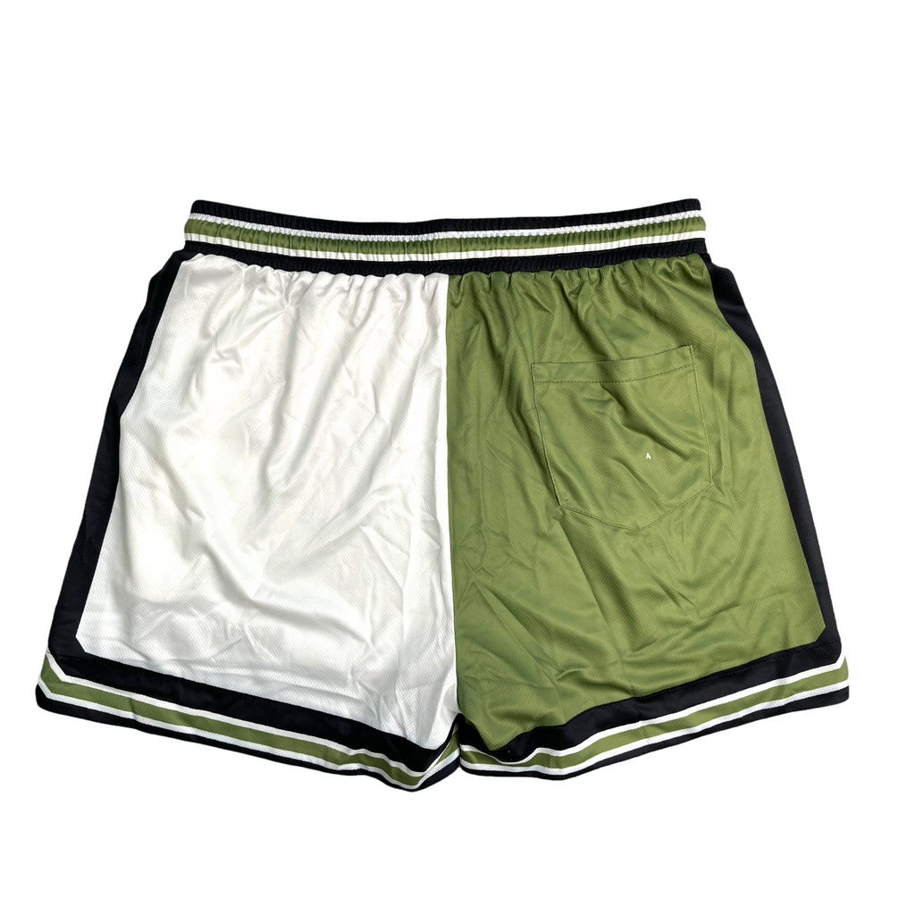 MerakiTay Retro Split Olive Green Shorts